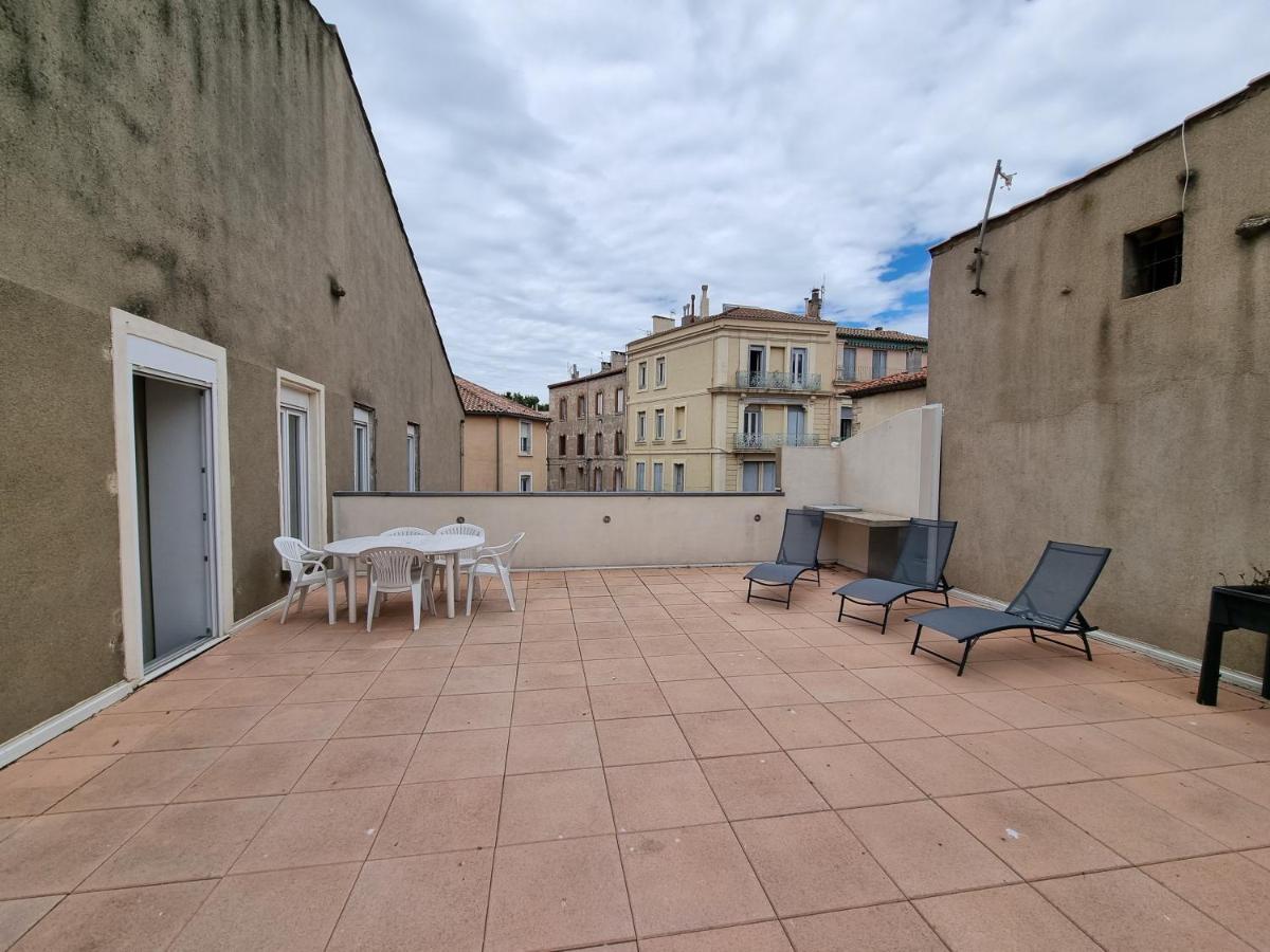 T4- terrasse 50m², garage, centre-ville Narbona Exterior foto